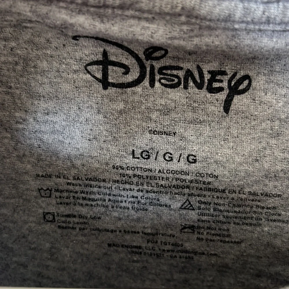 Mickey Mouse Disney T-Shirt Vintage Style Sz Large Gray Short Sleeve Cotton